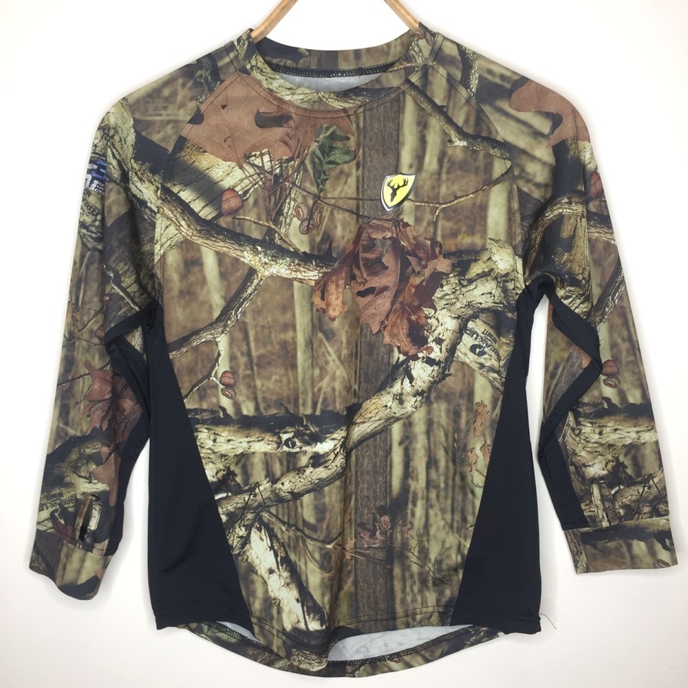 [Scent Shield] Camo Long Sleeve Shirt Youth M